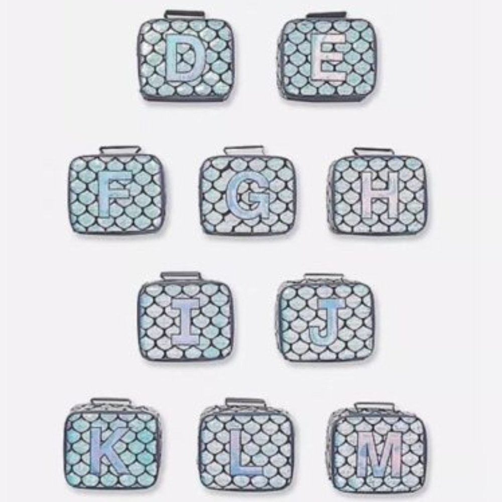 Justice Girl's Initial I Mermaid Lunchbox Lunch Tote New with Tags
